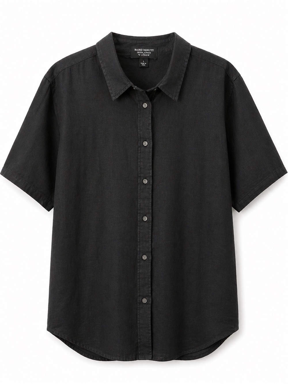 J.Crew Black Irish Linen Shirt Size 12 Baird McNutt Oversized Button Down